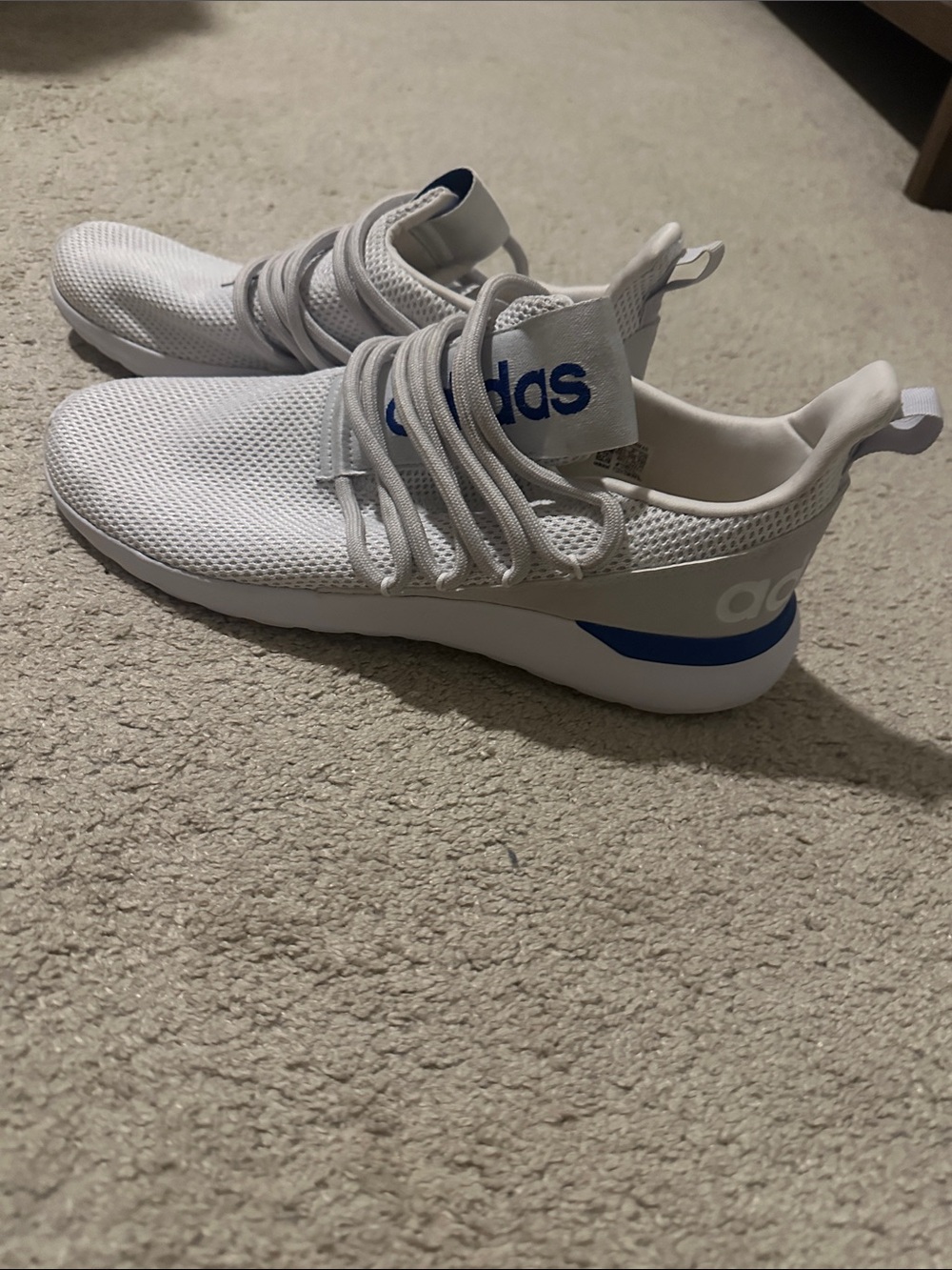 NWOT adidas White and Blue Cloudfoam comfort Mesh Lace-Up Sneakers